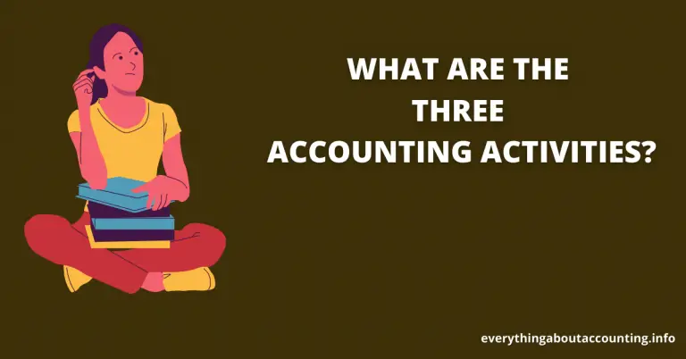 WHAT ARE THE THREE ACCOUNTING ACTIVITIES